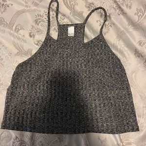 Womens Grey Spaghetti Strap Crop top